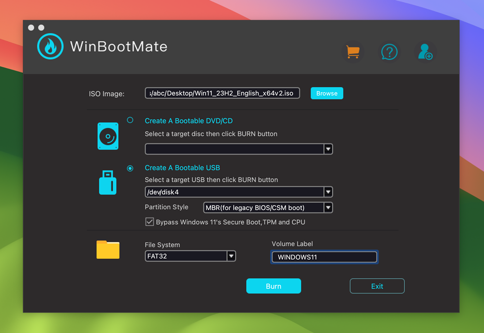 Importar archivo ISO de Windows